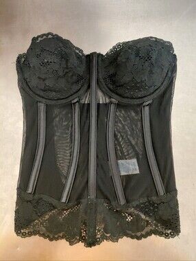 Sears| Vintage| Black Lacey Bone In Corset